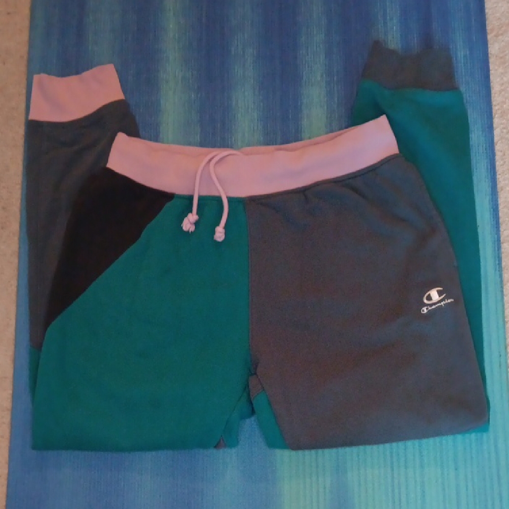 Champion Mens Joggers - Teal, Black, and Pink L